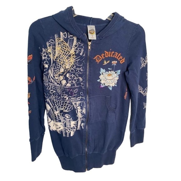 Ed Hardy Tops - Ed Hardy Women's Full Zip Hoodie Sz Small